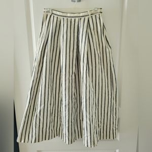 90s CALVIN KLEIN Cotton Vintage Womens Skirt Sz 8 27 White Navy Stripe